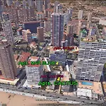 ººº2ª Linea playa Benidorm con aire acond 3-4 pers Piscina APT OCEAN, garaje se abona